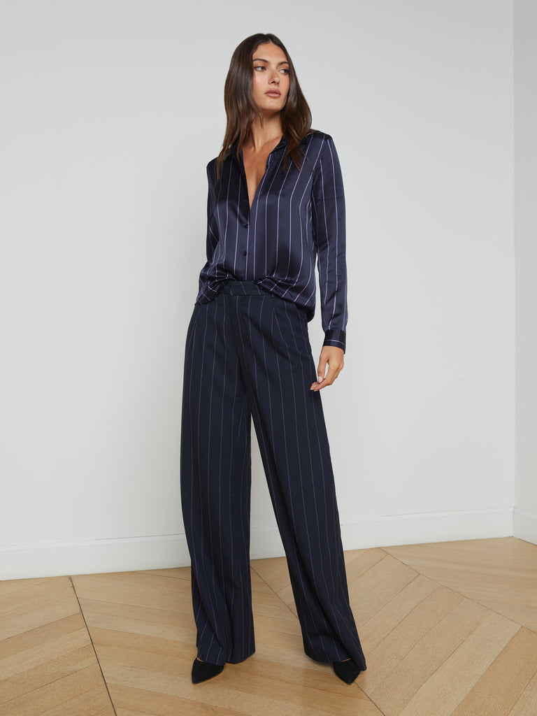 Allanah Pinstriped Trouser trouser L'AGENCE   