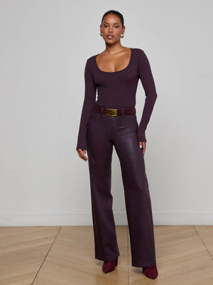 Scottie Coated Wide-Leg Jean