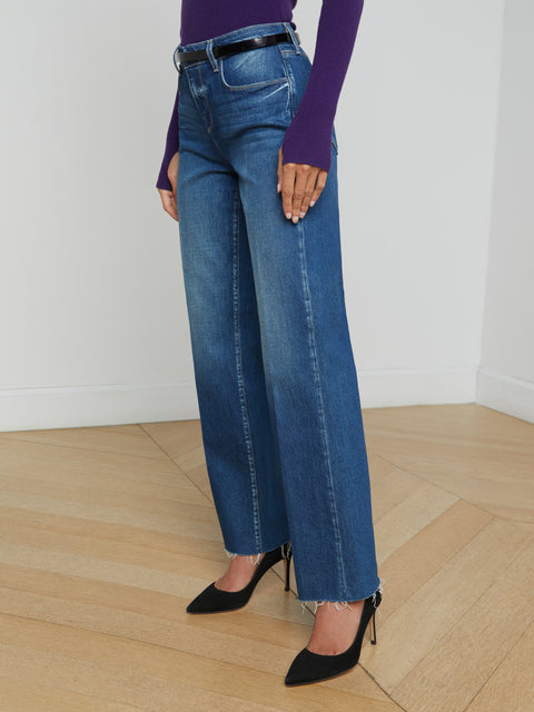 Tiana Raw-Hem Wide-Leg Jean jean L'AGENCE   