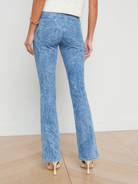 L'AGENCE - Stassi High-Rise Printed Bootcut Jean in Paisley Laser