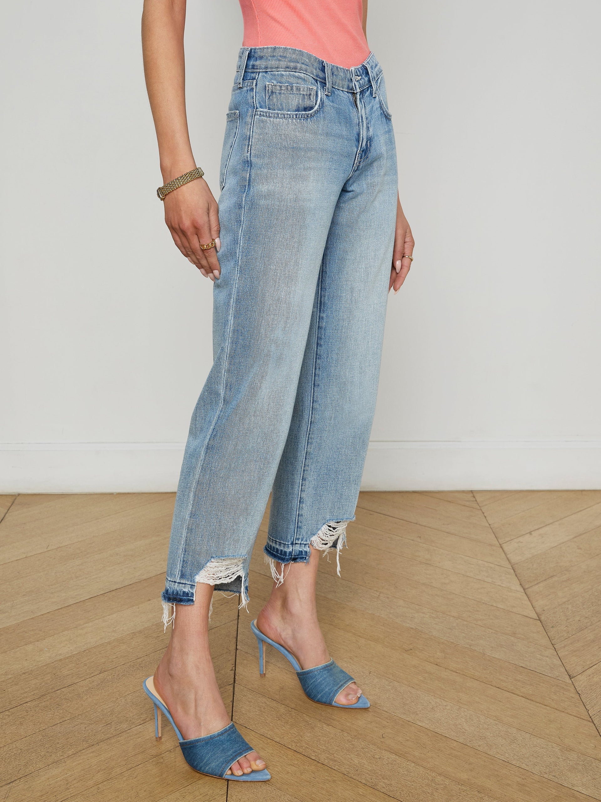 Blaine Cropped Stovepipe Jean jean L'AGENCE