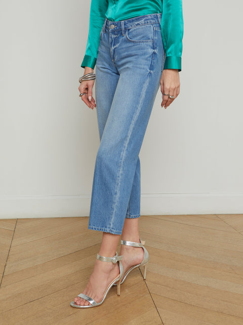 Blaine Cropped Stovepipe Jean jean L'AGENCE