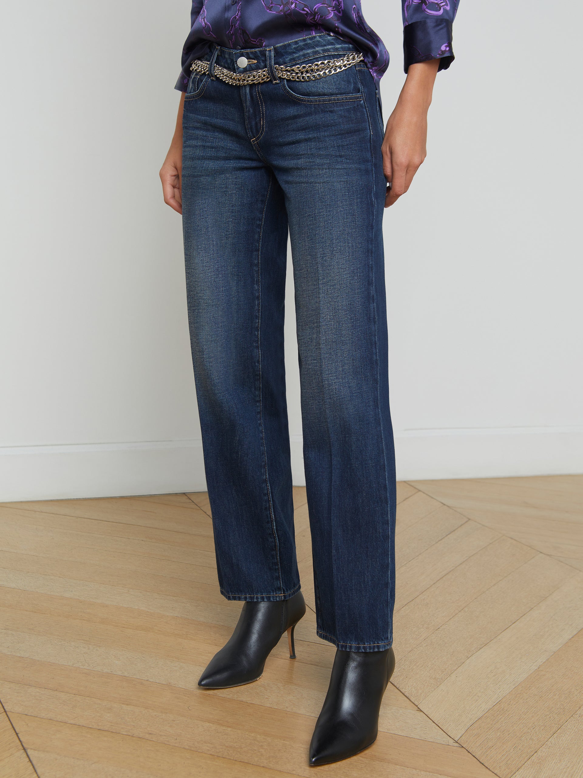 Tatum Low-Rise Stovepipe Jean jean L'AGENCE Sale