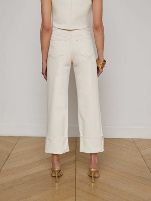 Leighton Cropped Cuffed Jean jean L'AGENCE