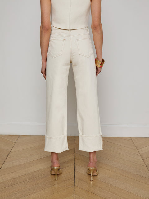 Leighton Cropped Cuffed Jean jean L'AGENCE