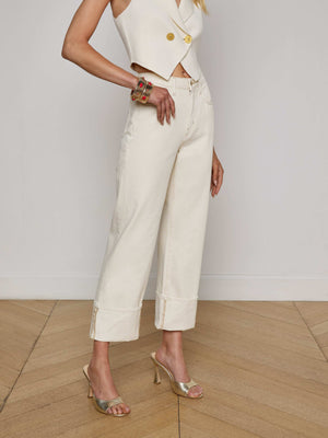 Leighton Cropped Cuffed Jean jean L'AGENCE