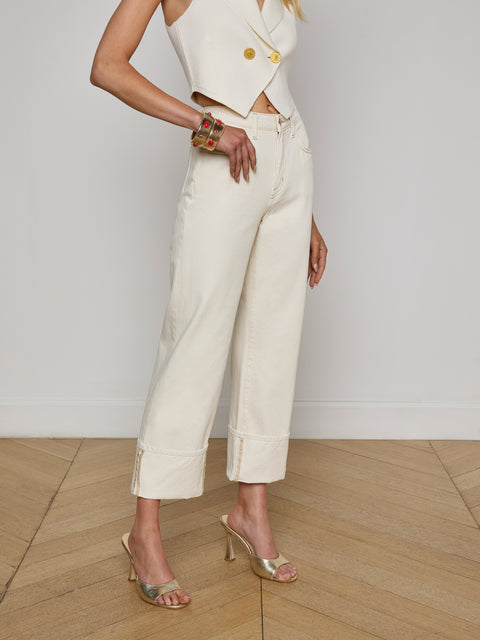 Leighton Cropped Cuffed Jean jean L'AGENCE
