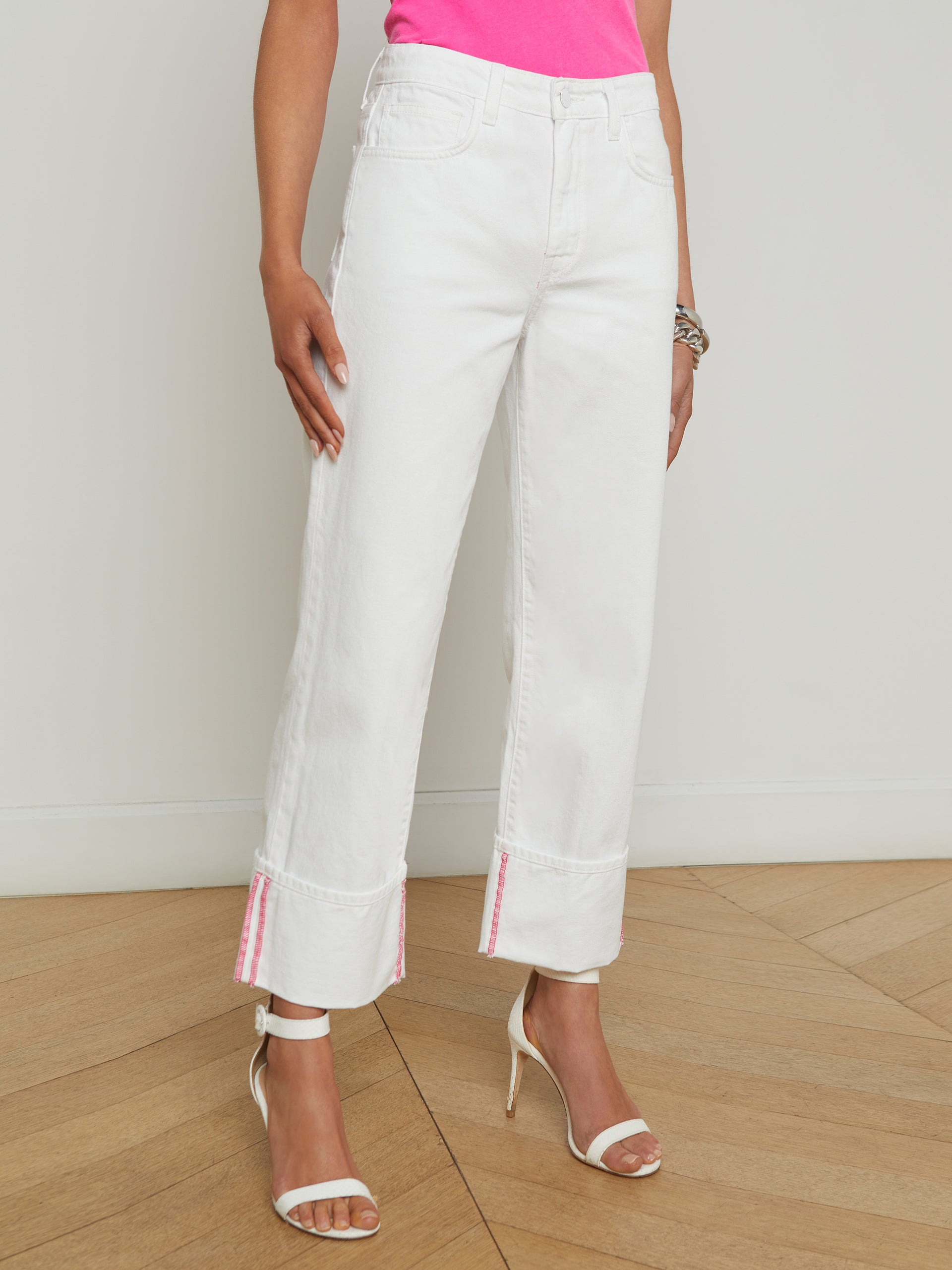 Leighton Cropped Stovepipe Jean jean L'AGENCE