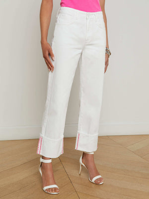 Leighton Cropped Cuffed Jean jean L'AGENCE