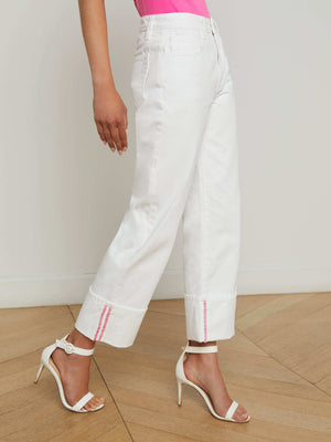 Leighton Cropped Cuffed Jean jean L'AGENCE