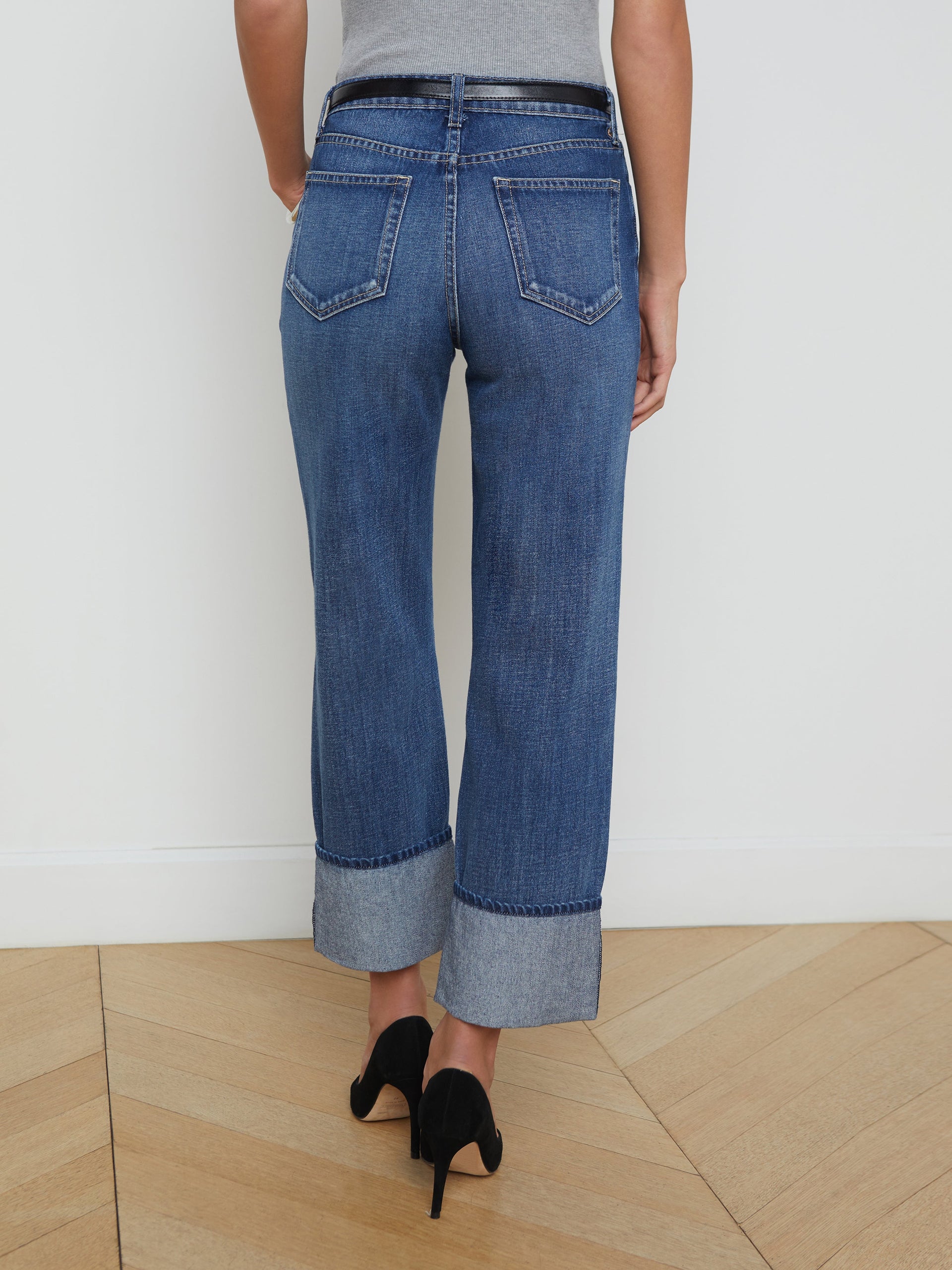 Leighton Cropped Cuffed Jean jean L'AGENCE Sale