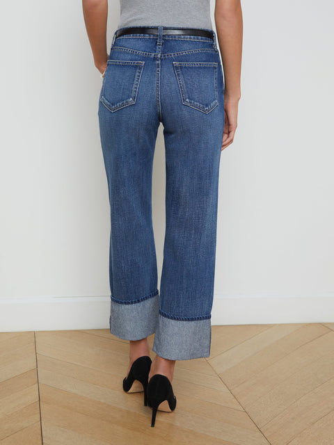 Leighton Cropped Cuffed Jean jean L'AGENCE Sale
