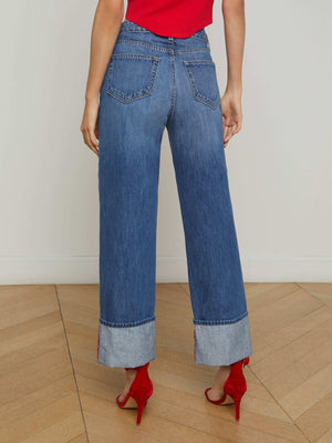 Leighton Cropped Cuffed Jean jean L'AGENCE