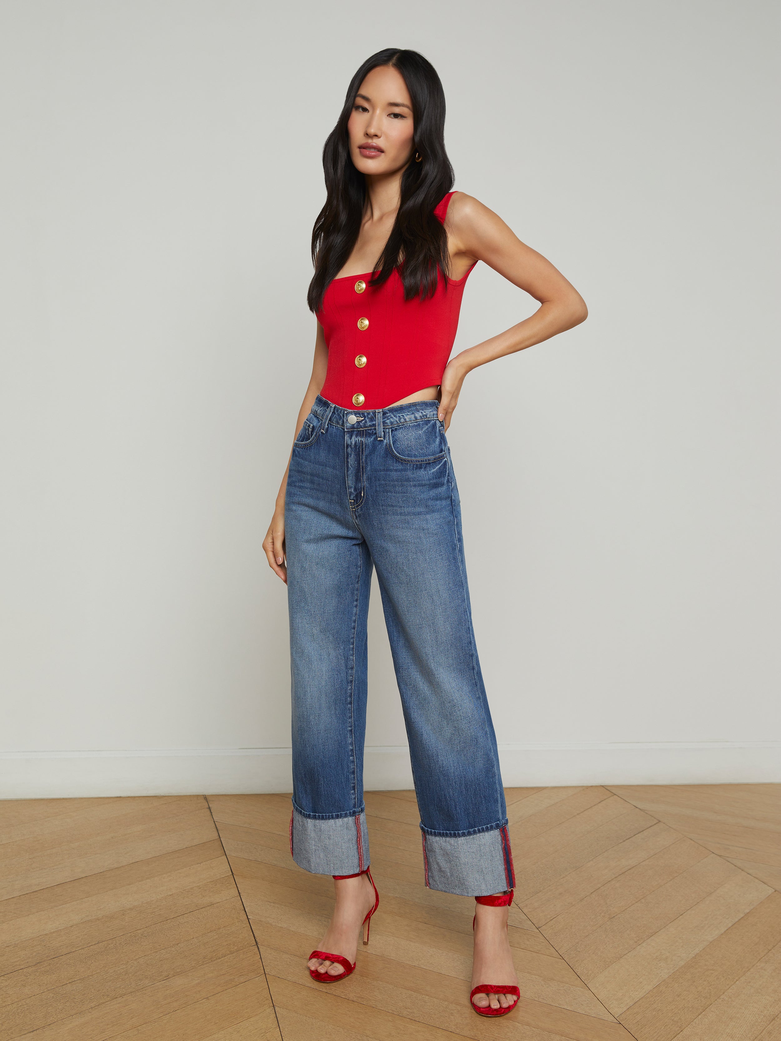 Leighton Cropped Stovepipe Jean jean L'AGENCE