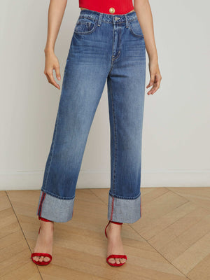 Leighton Cropped Cuffed Jean jean L'AGENCE
