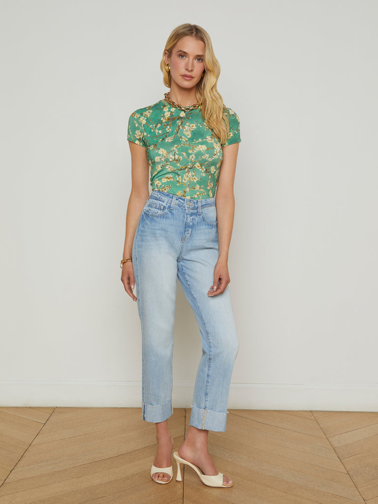 Maribel Cuffed Straight-Leg Jean jean L'AGENCE