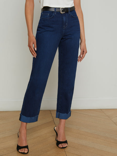 Maribel Cuffed Straight-Leg Jean jean L'AGENCE