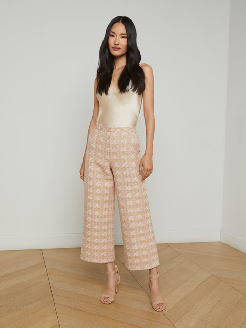 Lula Cropped Tweed Trouser pant L'AGENCE