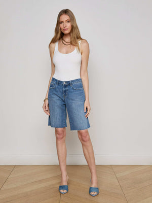 Elise Denim Bermuda Short short L'AGENCE