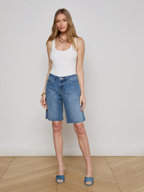 Elise Denim Bermuda Short short L'AGENCE