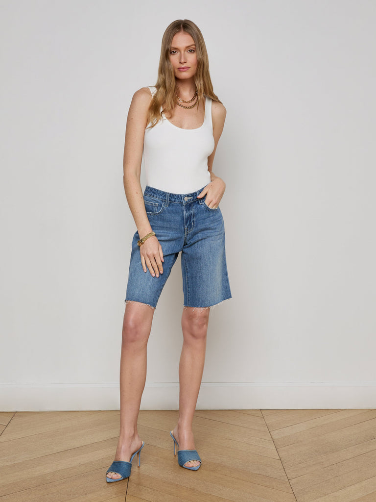 Elise Denim Bermuda Short short L'AGENCE