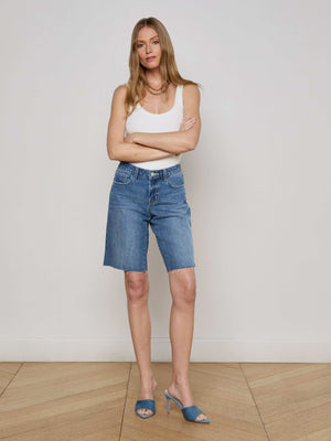 Elise Denim Bermuda Short short L'AGENCE