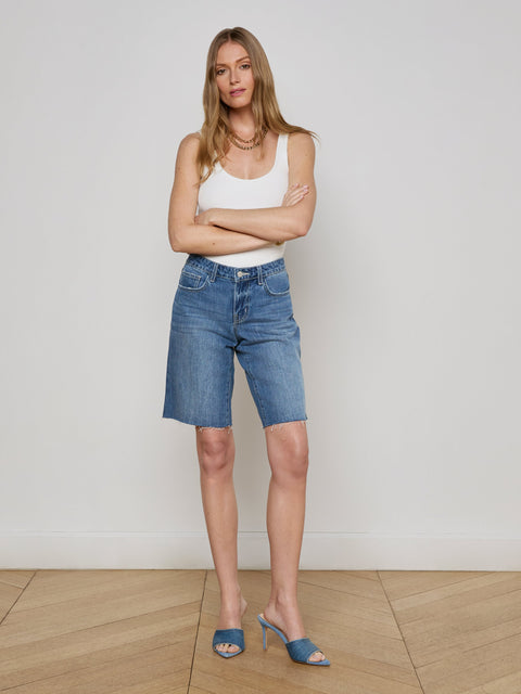 Elise Denim Bermuda Short short L'AGENCE