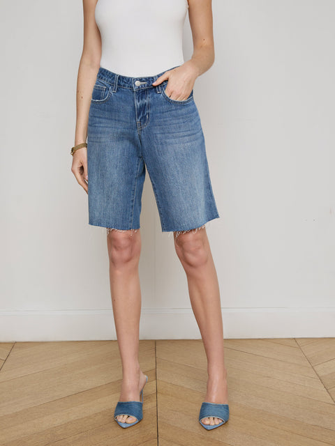 Elise Denim Bermuda Short short L'AGENCE