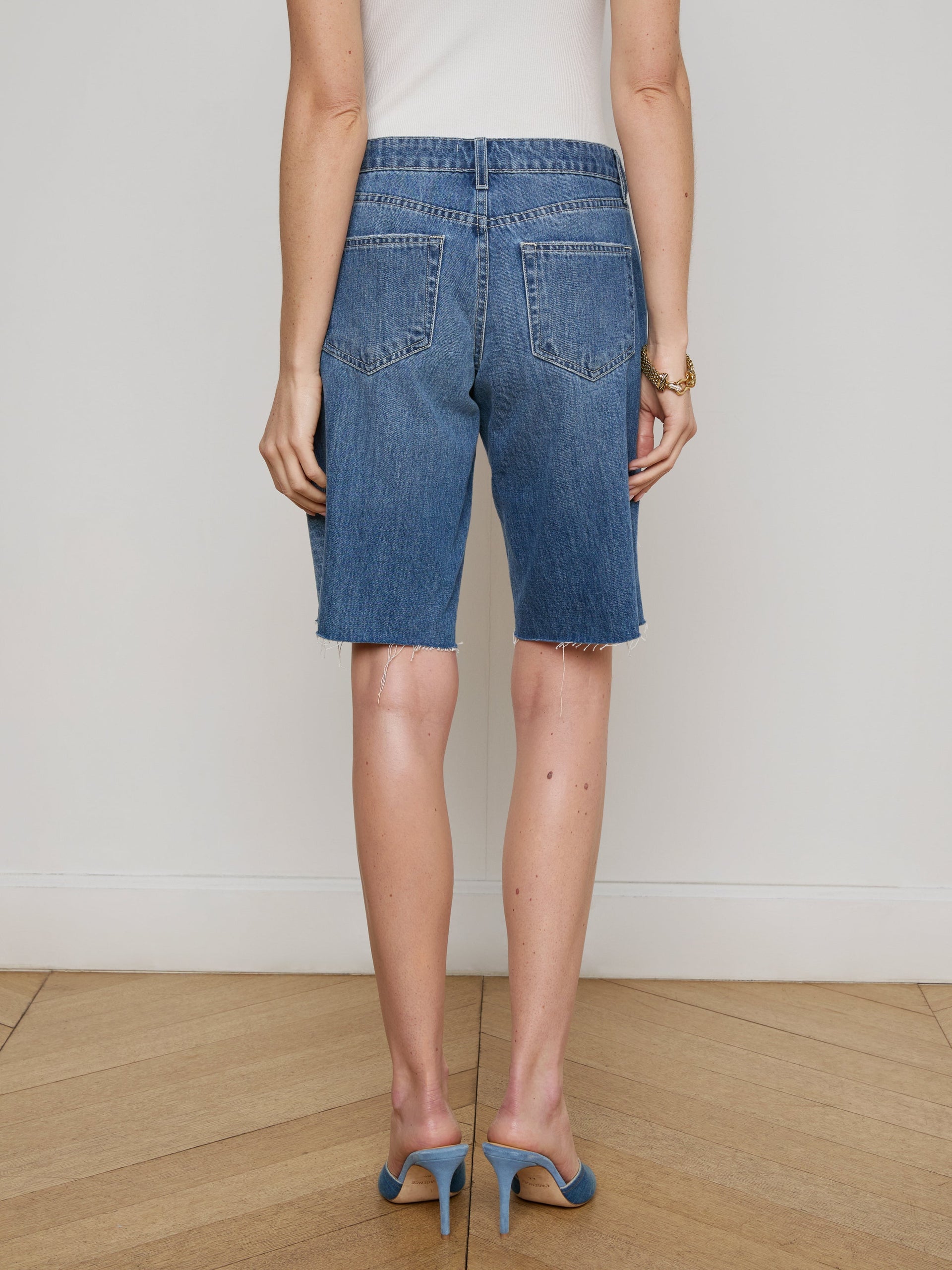 Elise Denim Bermuda Short short L'AGENCE
