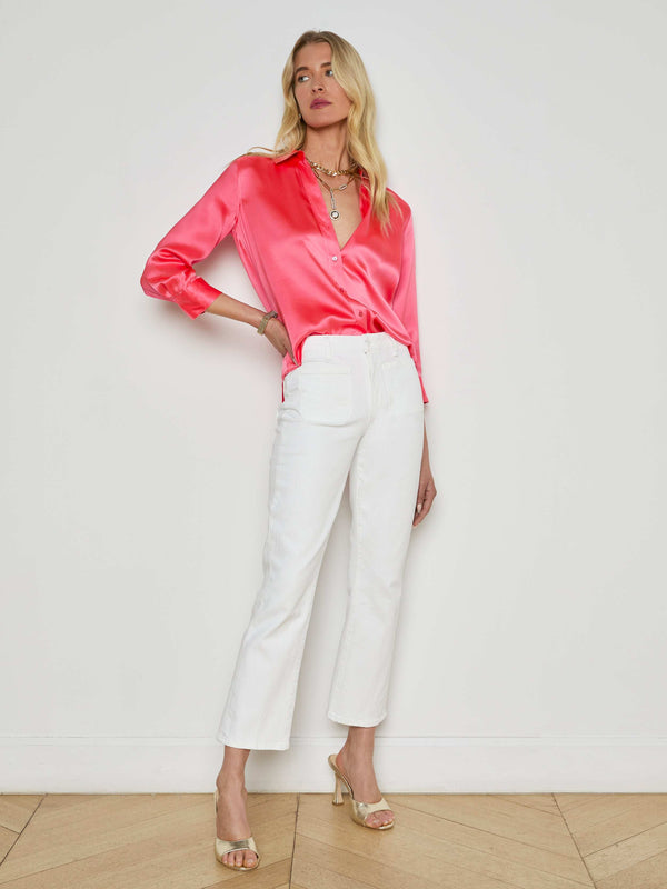 Noya Cropped Slim Flare Jean jean L'AGENCE