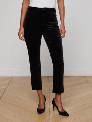 Celestia Velvet Slim-Leg Jean