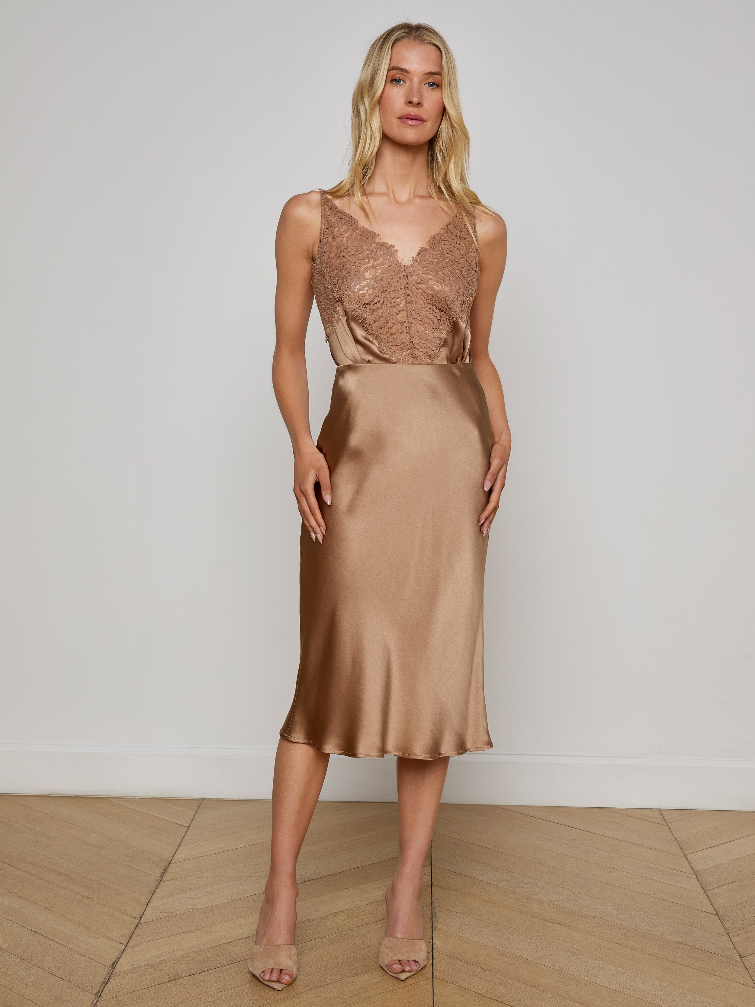 Perin Silk Midi Skirt