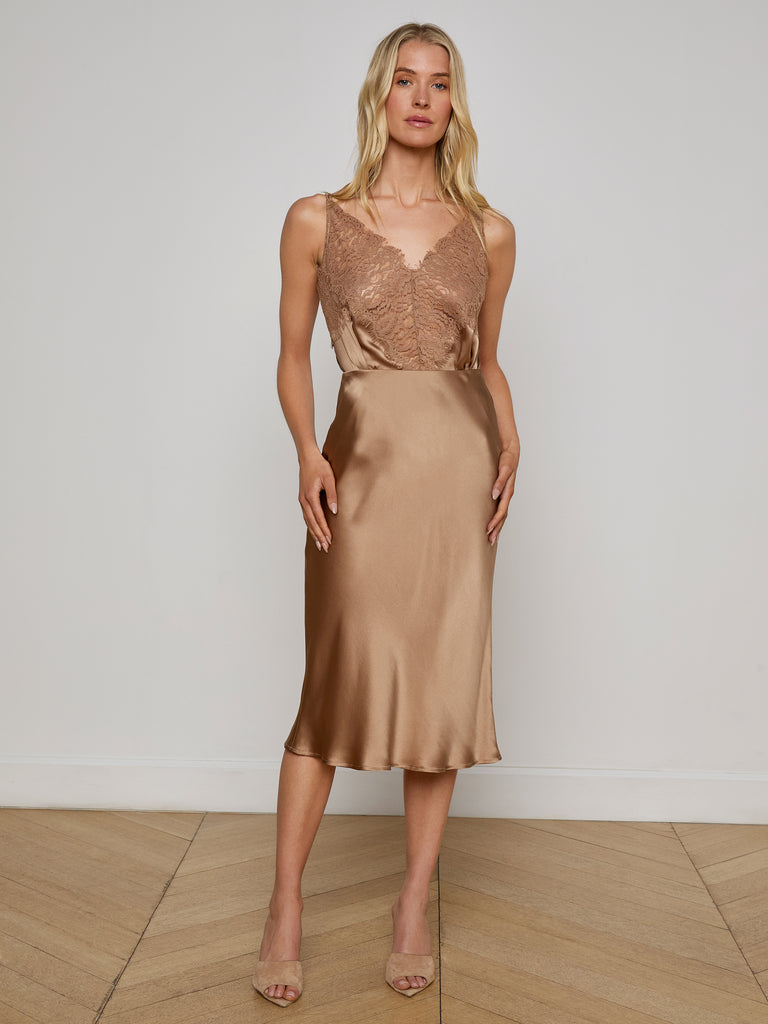 Perin Silk Midi Skirt