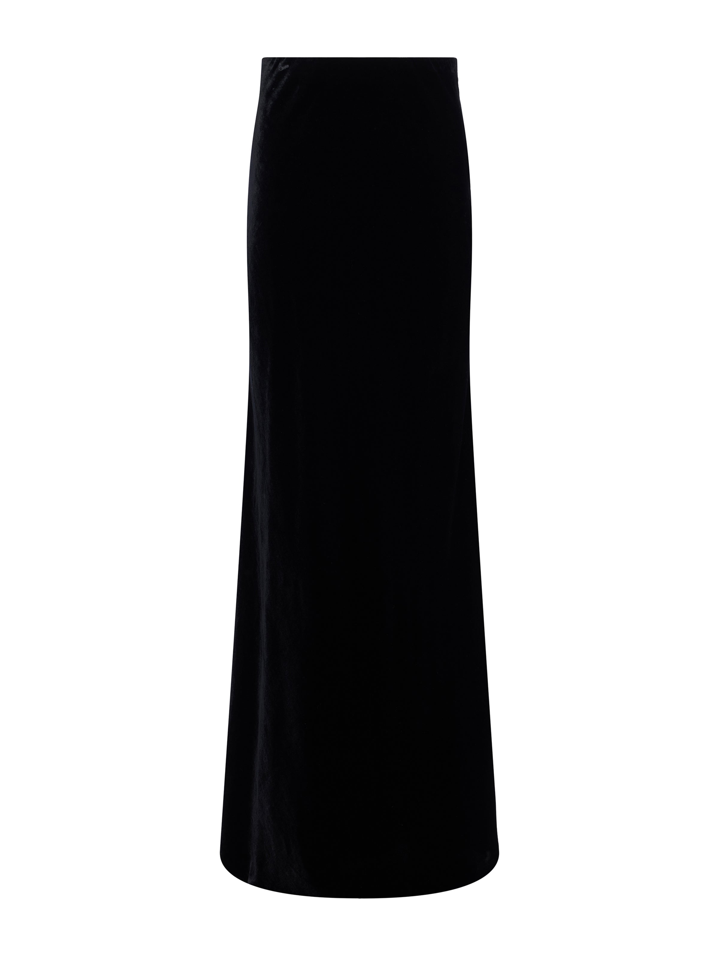 Full length black outlet velvet skirt