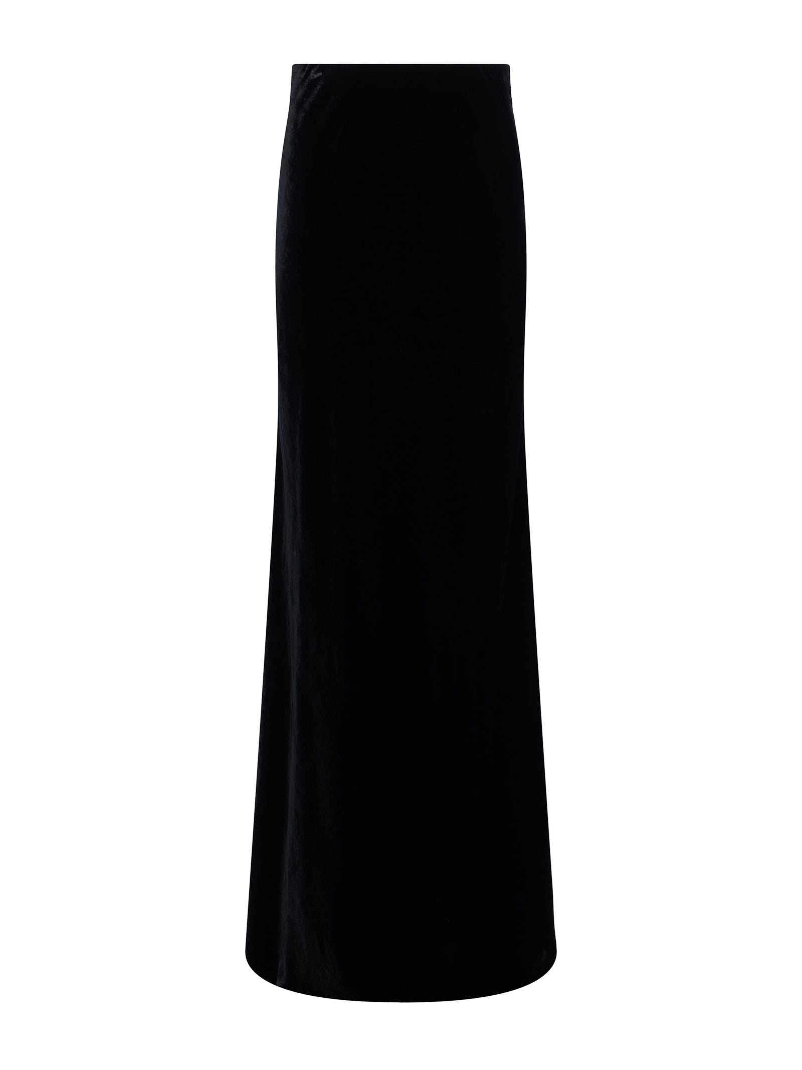 L'AGENCE Zeta Velvet Skirt in Black Velvet