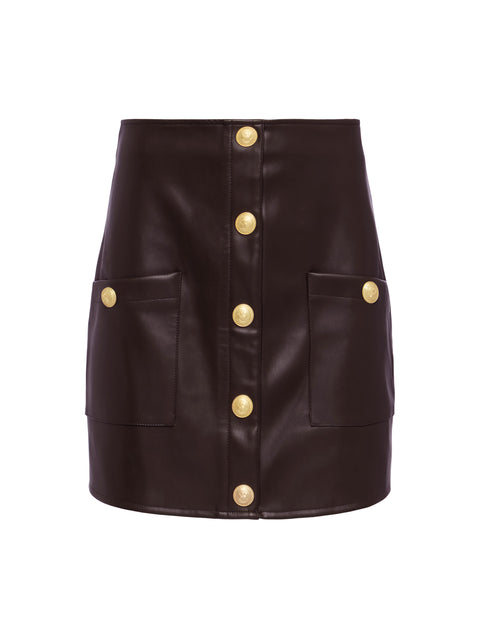 Truman Vegan Leather Mini Skirt skirt L'AGENCE   