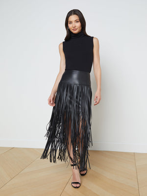 Karolina Fringe Skirt skirt L'AGENCE   
