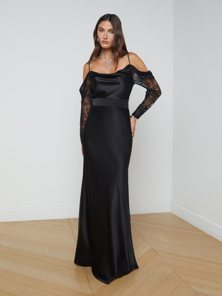 L'AGENCE - Ryker Silk Maxi Skirt in Black