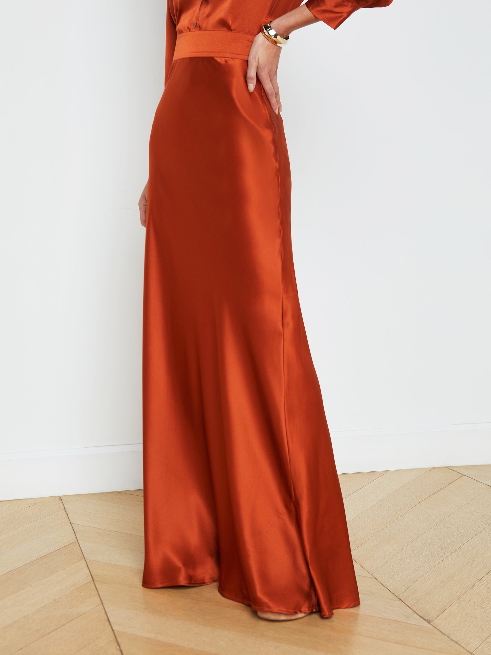 Ryker Silk Maxi Skirt skirt L'AGENCE Sale   