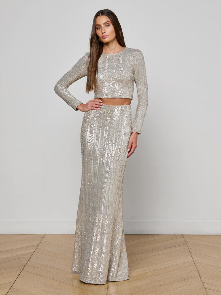 Zeta Sequin Maxi Skirt