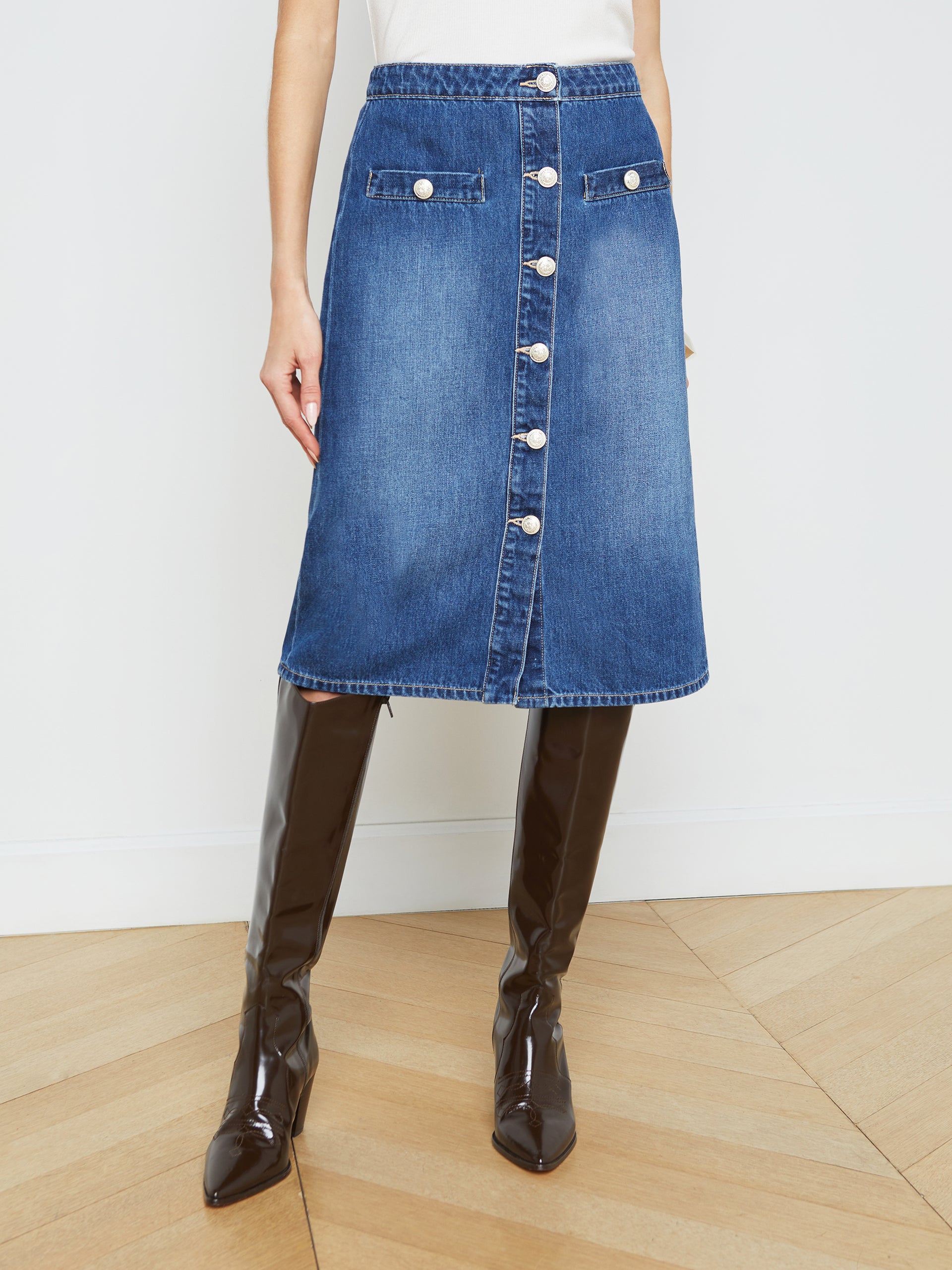 Landry Denim Skirt skirt L'AGENCE Sale   