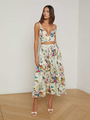 Seina Poplin Midi Skirt Skirt L'AGENCE