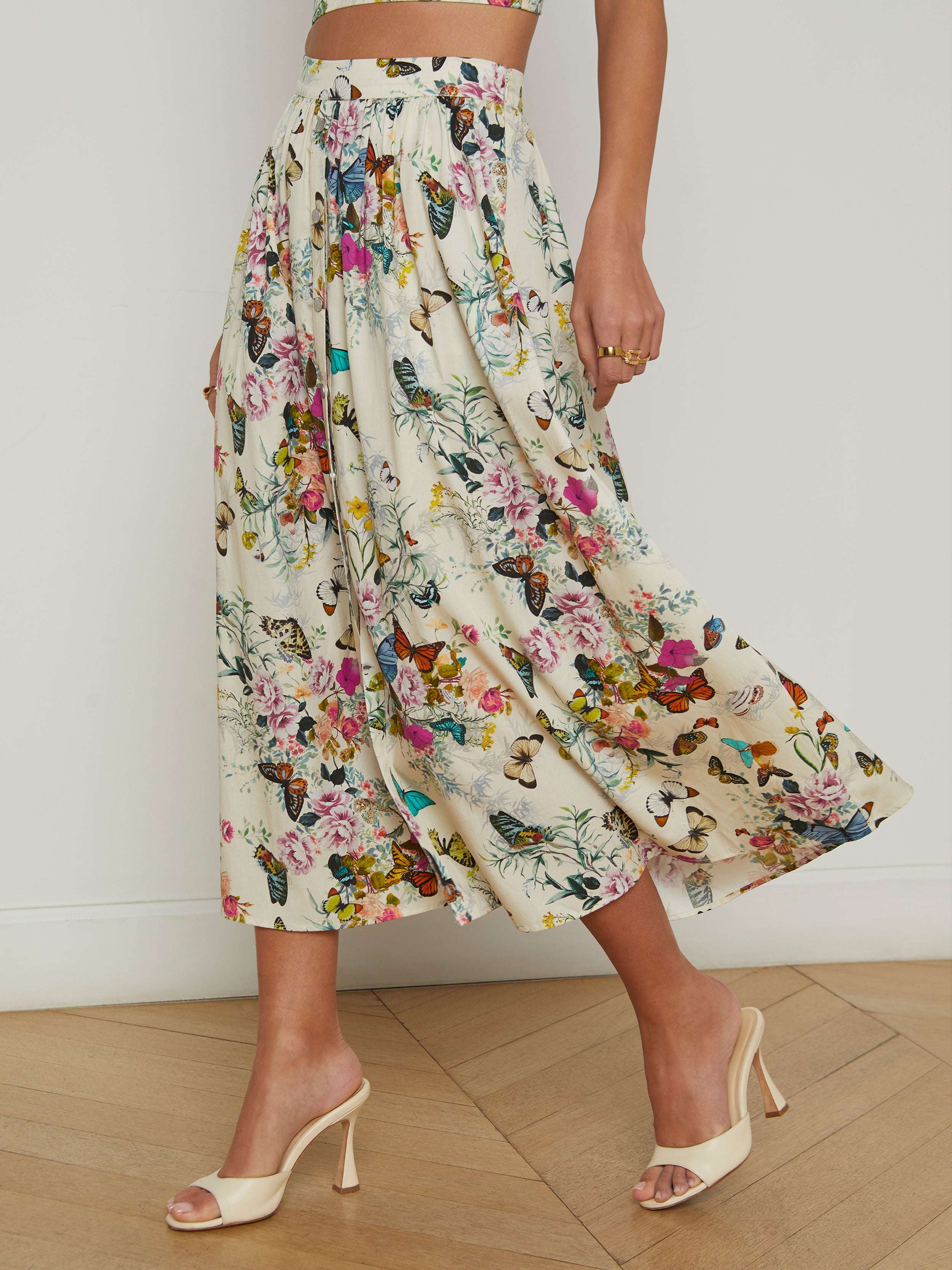 Seina Poplin Midi Skirt coming soon L'AGENCE