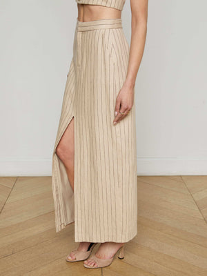Maceline Pinstriped Maxi Skirt skirt L'AGENCE