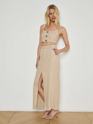 Maceline Pinstriped Maxi Skirt skirt L'AGENCE