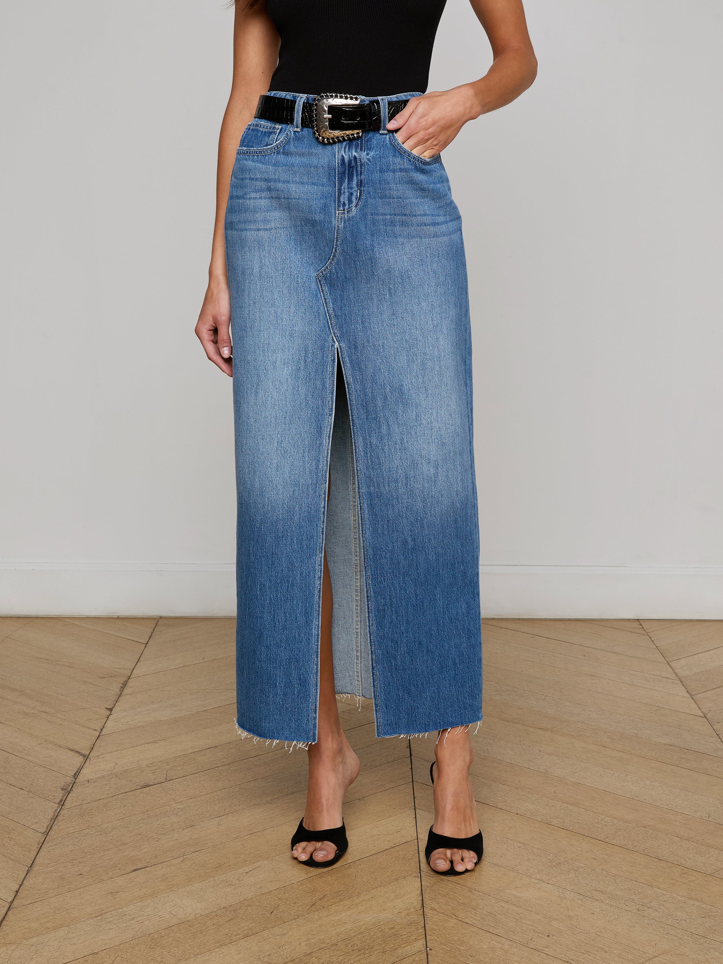 Rysa Denim Maxi Skirt