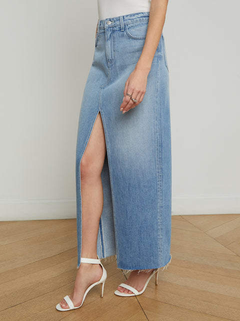 Rysa Denim Maxi Skirt skirt L'AGENCE