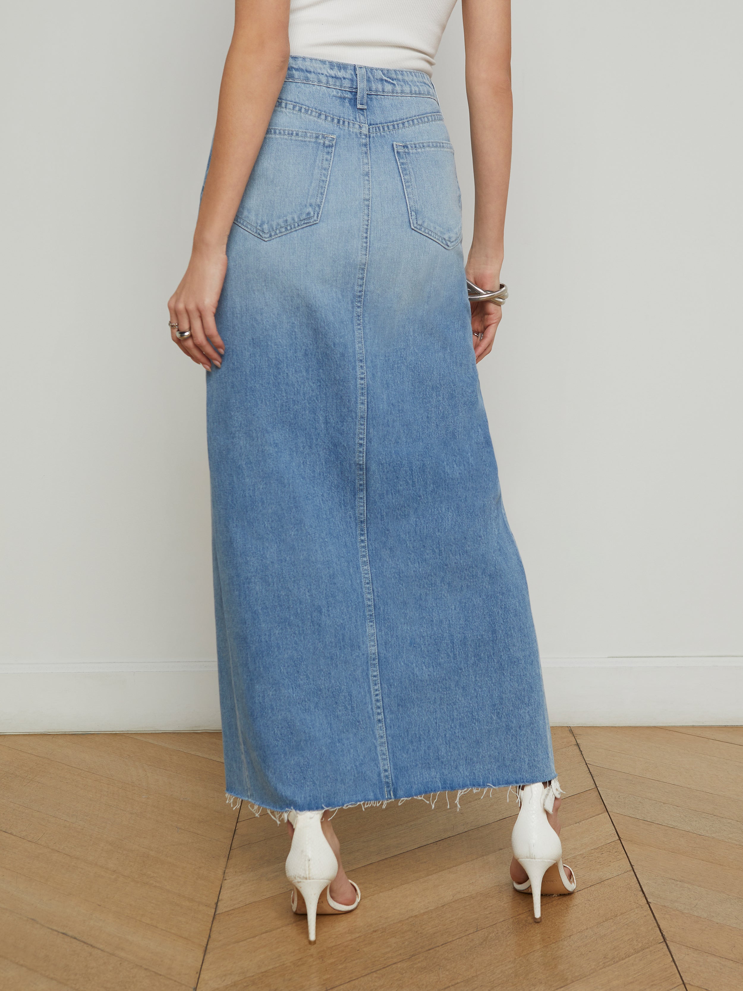 Rysa Denim Maxi Skirt skirt L'AGENCE