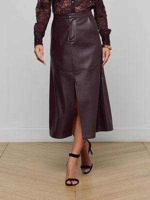 Jupe midi en cuir végétalien Robyn Vegan