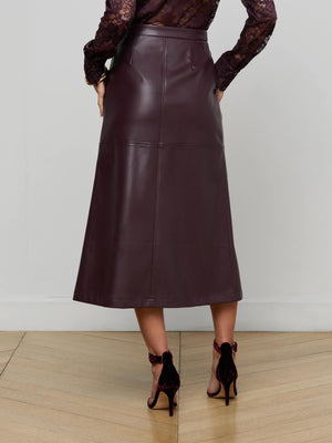 Jupe midi en cuir végétalien Robyn Vegan